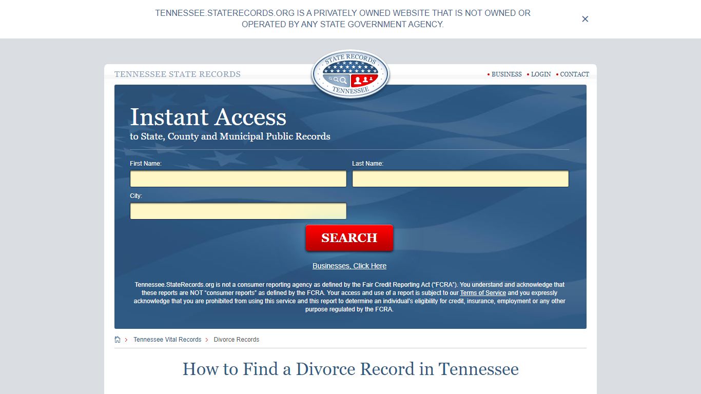 Tennessee State Records | StateRecords.org